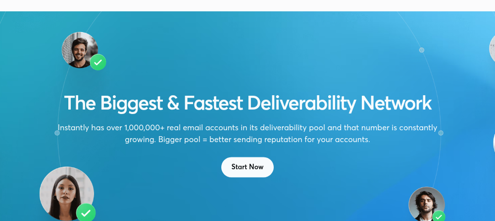 Instantly deliverability network: "over 1,000,000+ real email accounts in its deliverability pool"