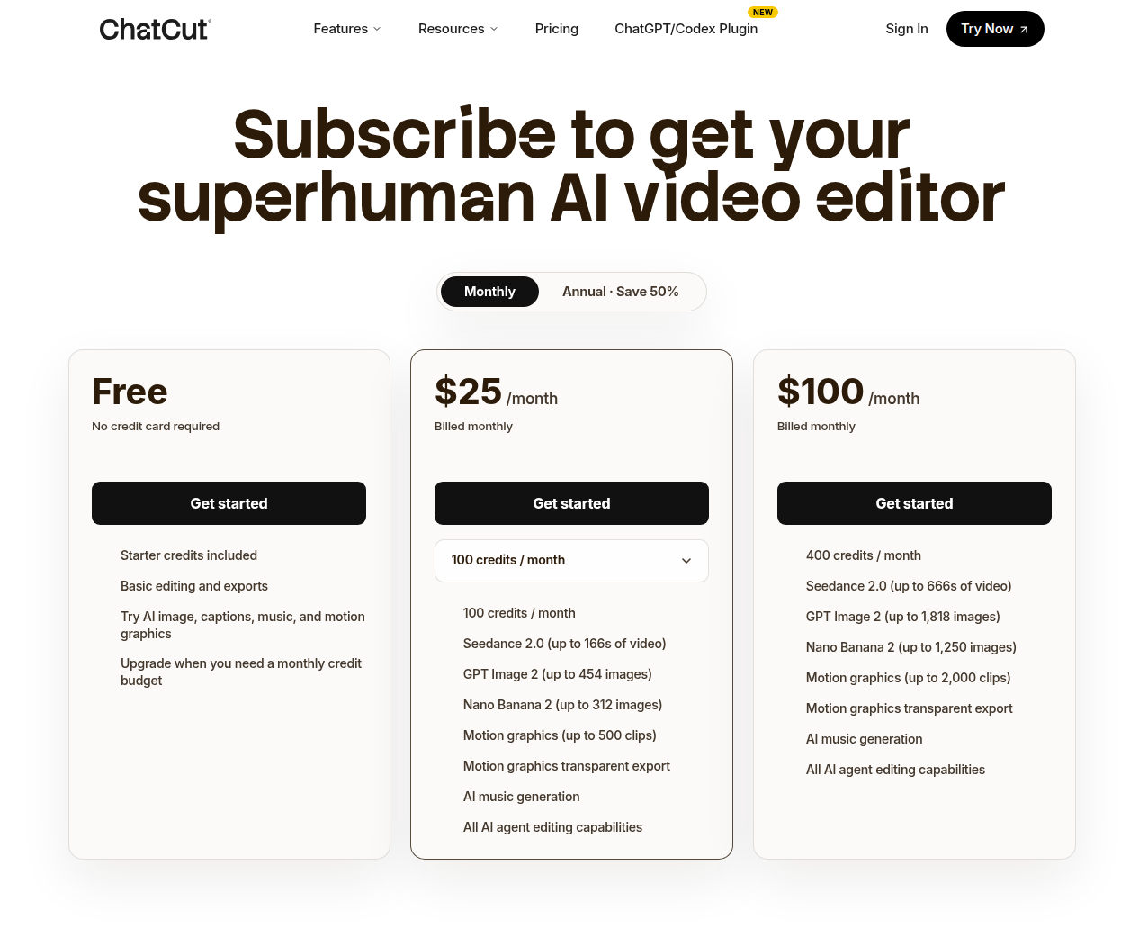 ChatCut pricing plans