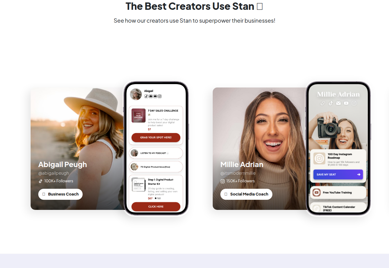 Stan Store digital products - courses, coaching, and memberships