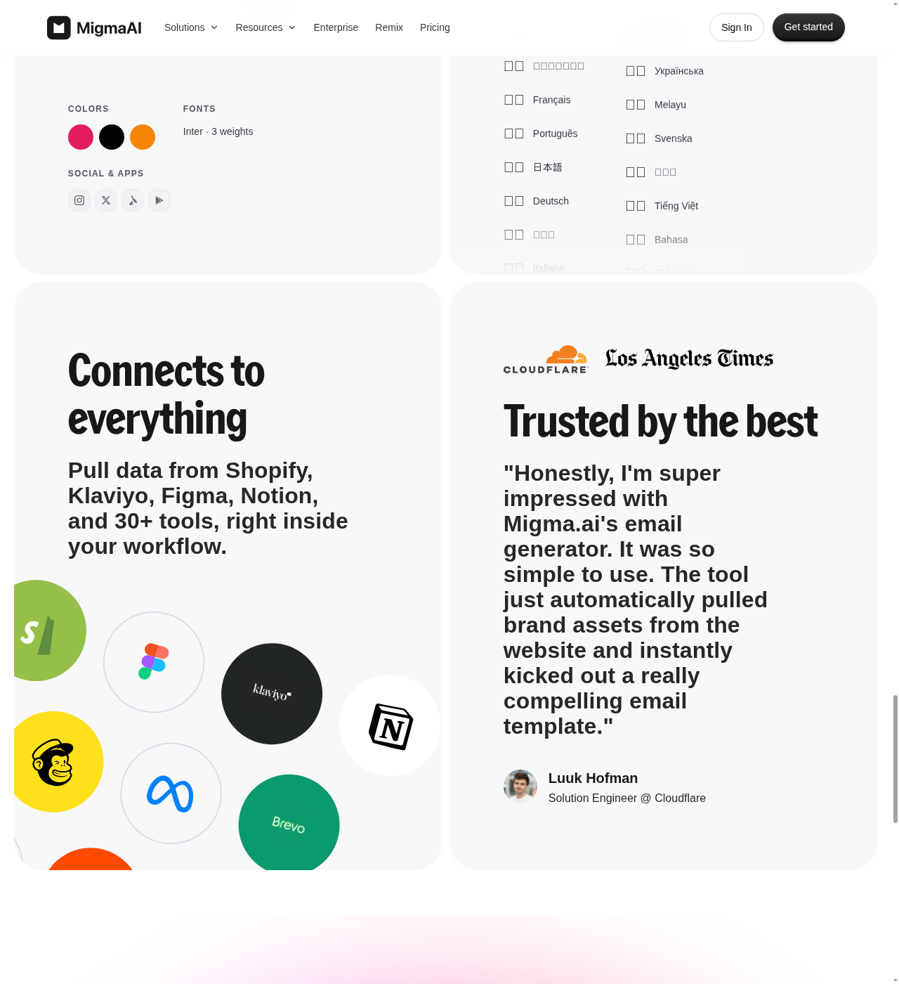 Migma integrations
