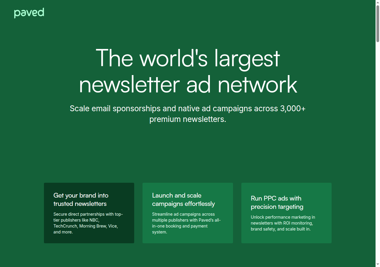 Paved homepage